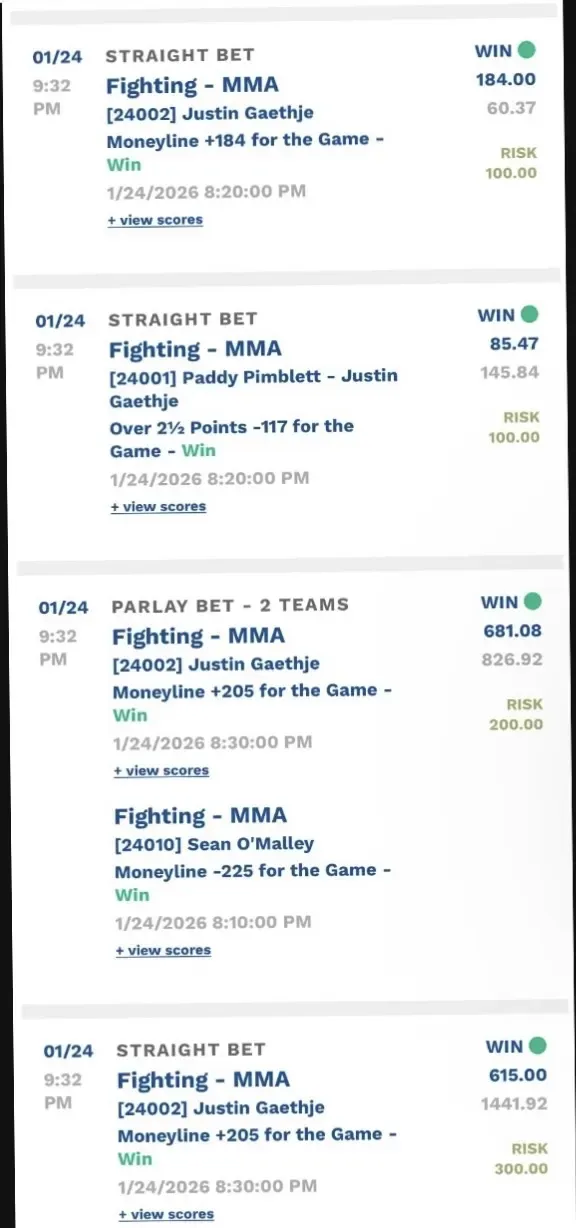 Member winning slip