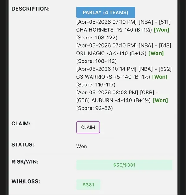 Member winning slip