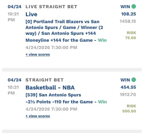 Member winning slip
