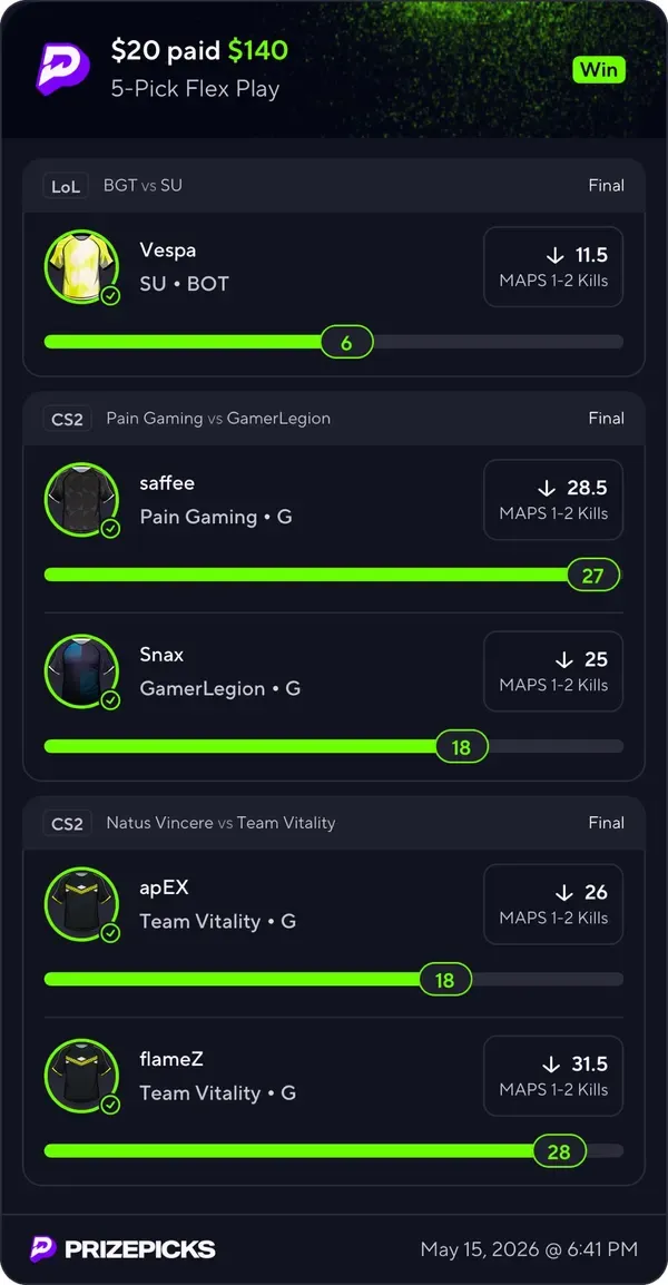 Member winning slip