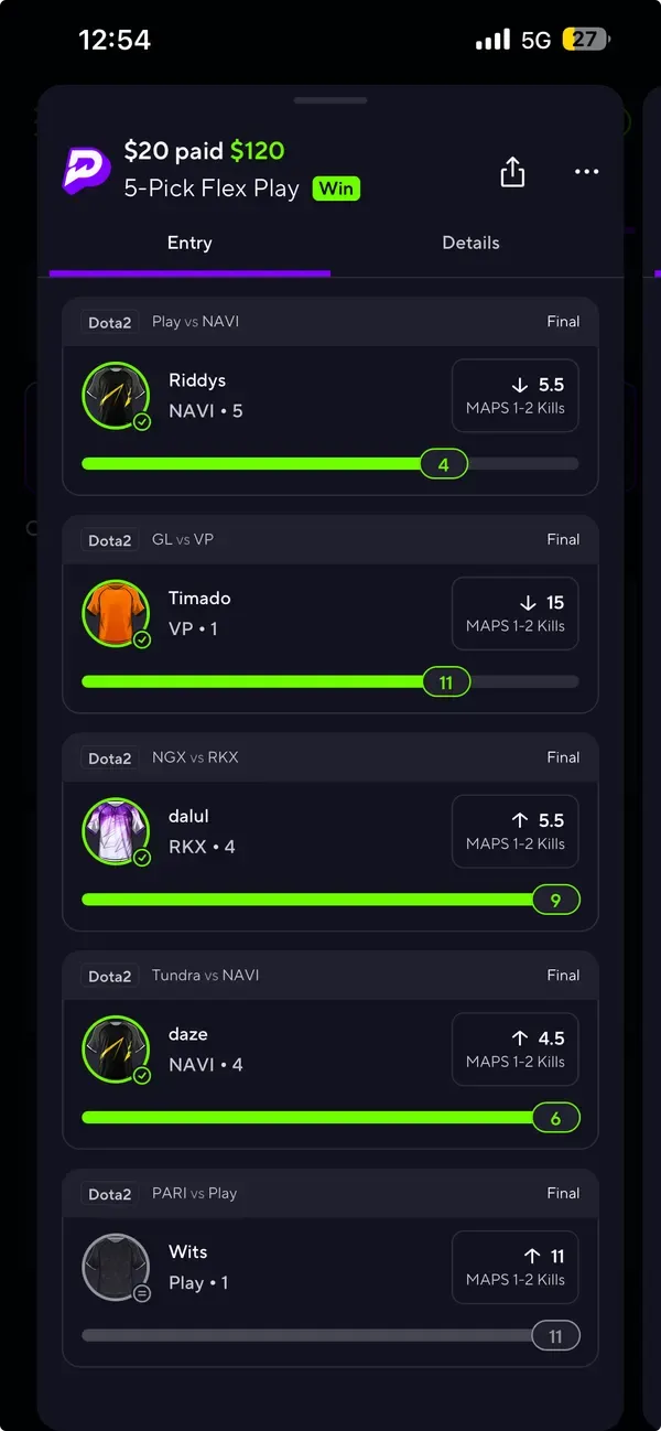Member winning slip