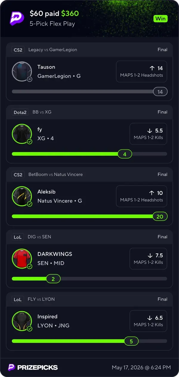Member winning slip