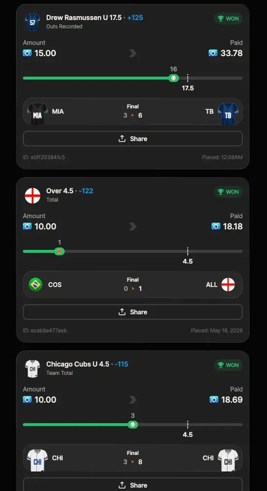 Member winning slip