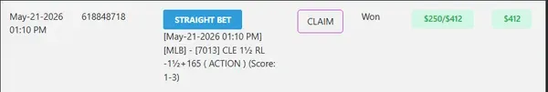 Member winning slip