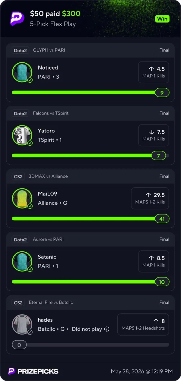 Member winning slip