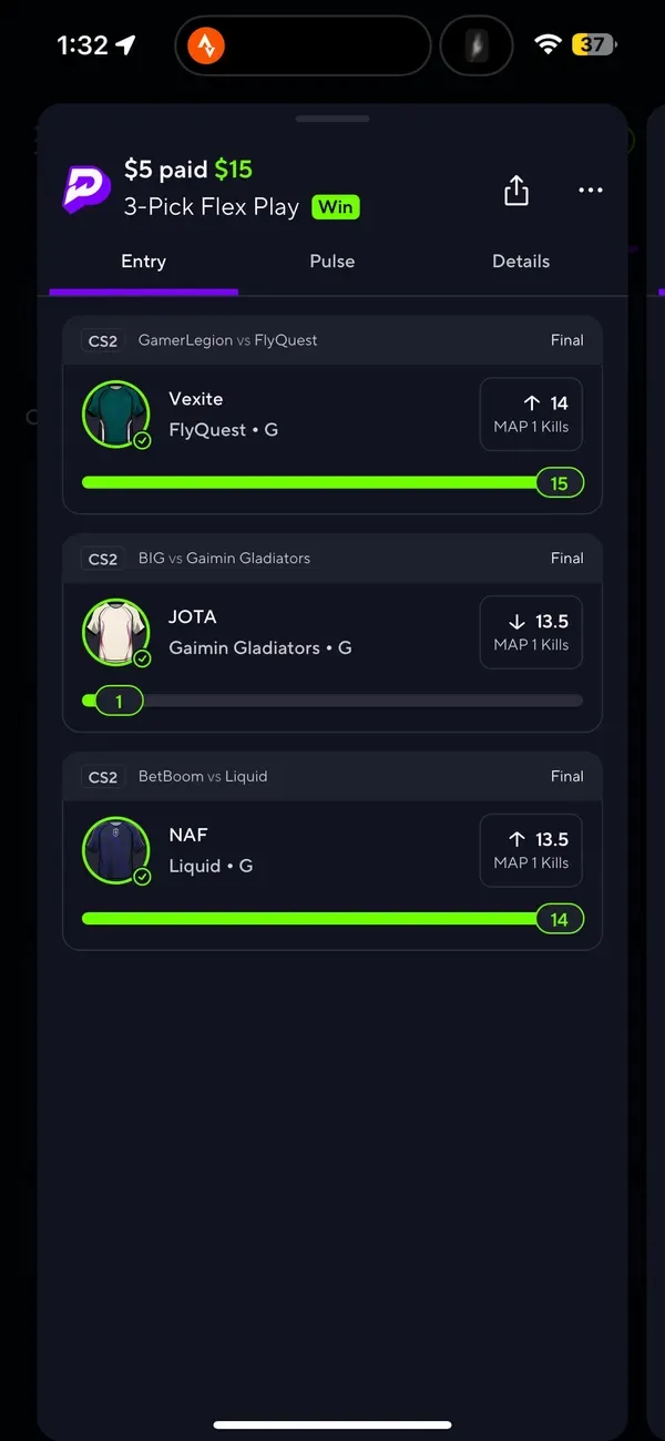 Member winning slip
