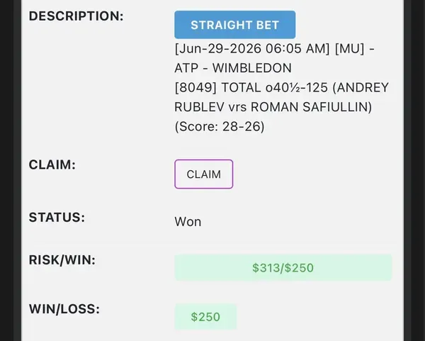 Member winning slip