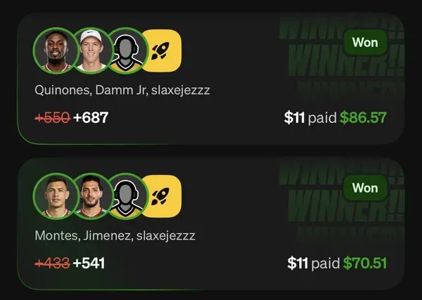 Member winning slip